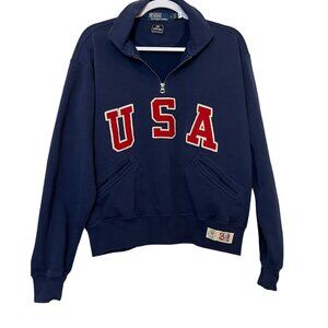Polo Ralph Lauren Women's Team USA 2024 Sweatshirt Blue Navy Medium Pullover
